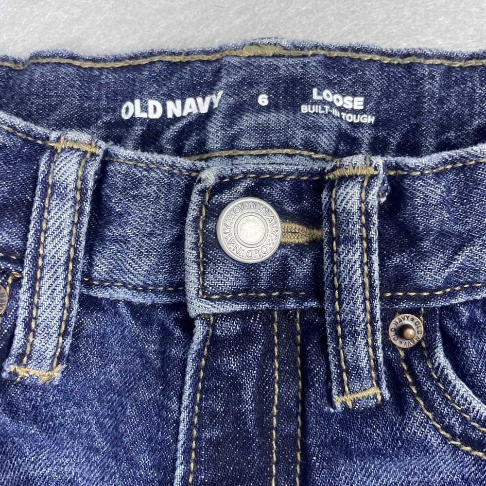 Old Navy Boys Denim Jeans Loose Fit Built Tough Blue Size 6‎ - Picture 3 of 10